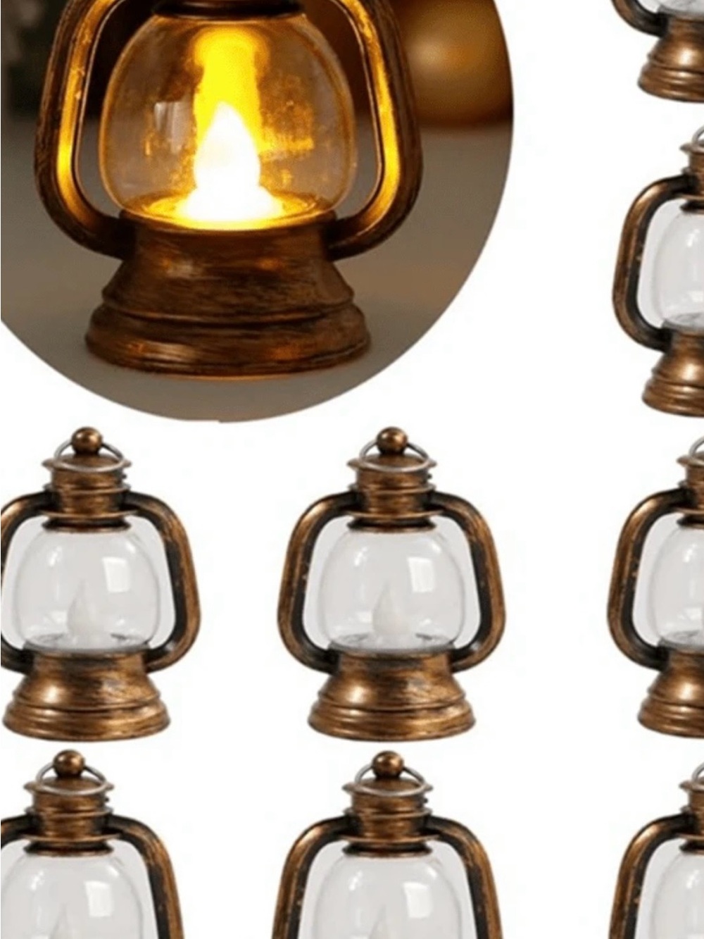 Antique Brass Mini Lantern Decorative Accent - Home Accents